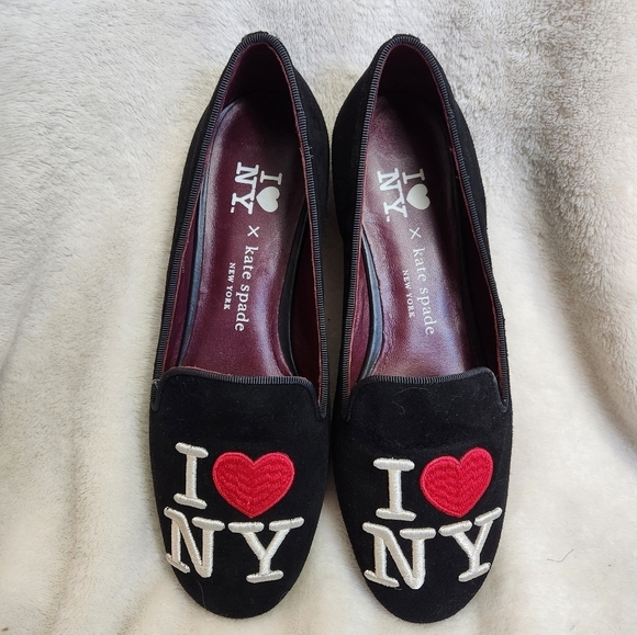 Kate Spade x I Love New York Women's Lounge New York Suede Flats Size 6 NWOT - Picture 3 of 13